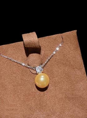 鱼姬幻彩 澳白宝石王妃珍珠耳环 塔希提 黑碟蚌贝珠项链百搭