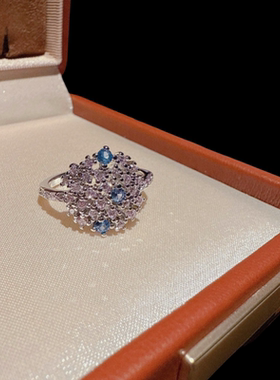 珠宝 奢华拉丝海棠花宝石项链 宴会高定 多巴胺彩虹圆钻手链 套装