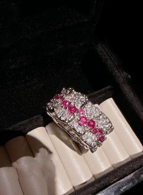 意大利奢华T方镶钻边排钻手镯 Vintage 满天星方钻排钻手镯