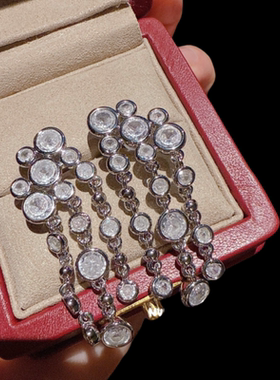 珠宝 芒星葫芦镶钻吊坠项链 新中式 奢华铜钱排列锆石戒指 套装