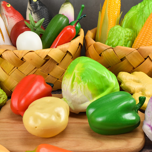 塑料假蔬菜瓜果仿真蔬菜胡萝卜玉米辣椒模型装饰幼儿摆件道具玩具 - 图2