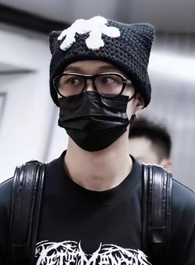 日系可爱猫耳卡通针织帽子
