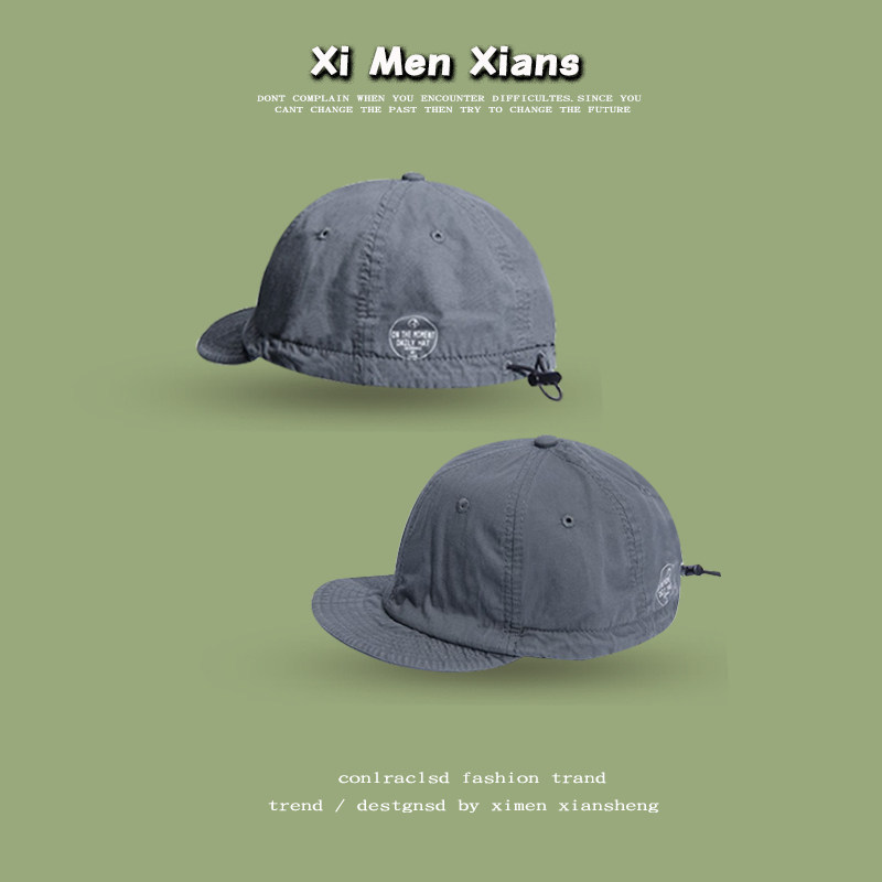 日系创意短沿鸭舌帽子女复古街头潮嘻哈棒球帽软顶软沿美式男ins,淘宝优惠券,粉丝福利购,淘宝优惠卷