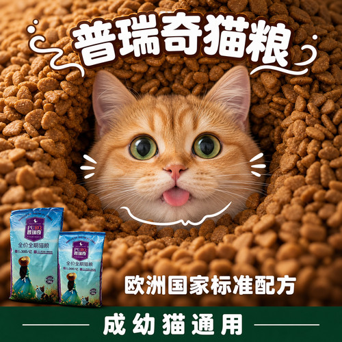 普瑞奇猫粮成幼猫通用海洋鱼味流浪猫救助宠物猫咪主粮20斤大包装 - 图2