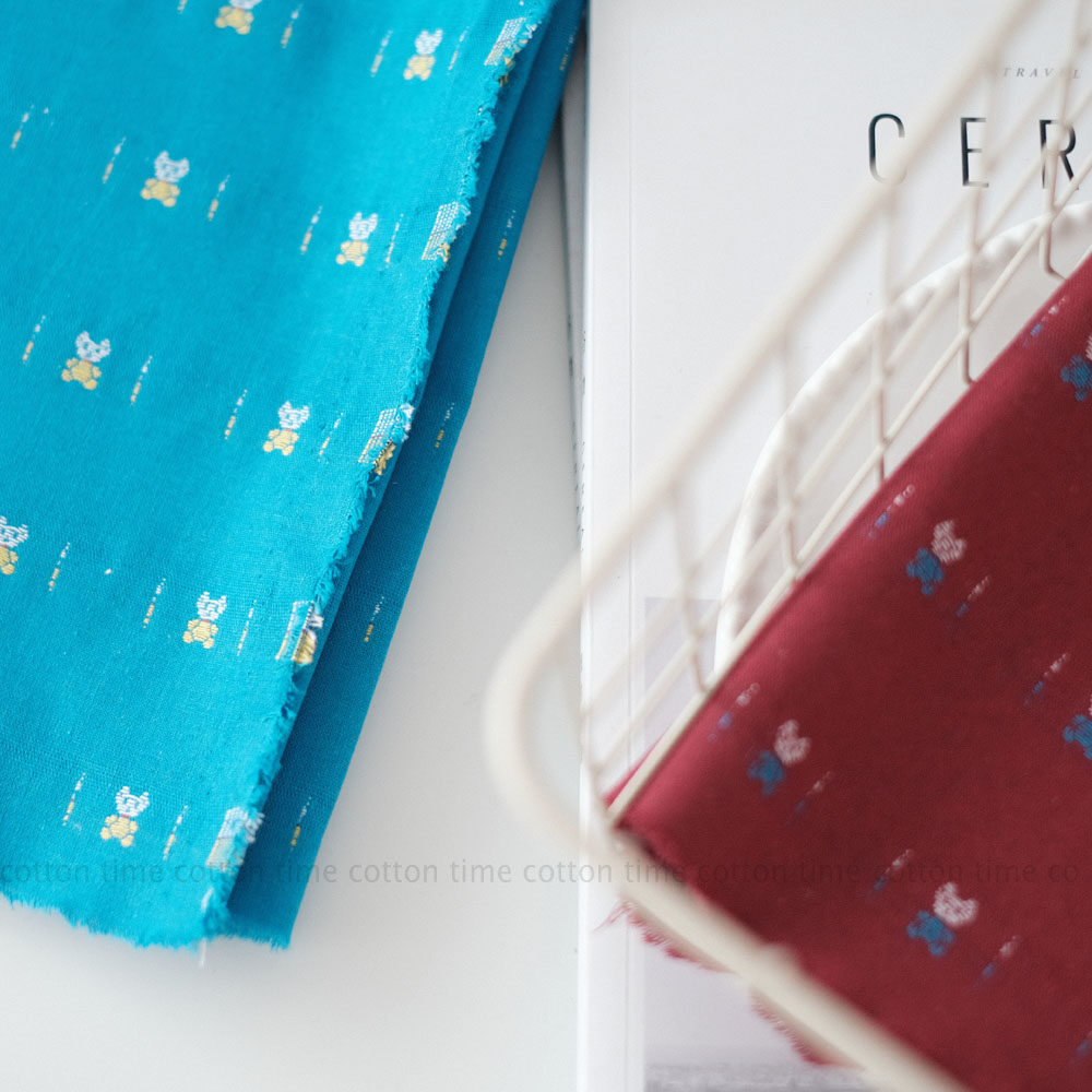 cottontime  新年福利 高饱和纯棉小熊色织 发圈包包服装面料,淘宝优惠券,粉丝福利购,淘宝优惠卷