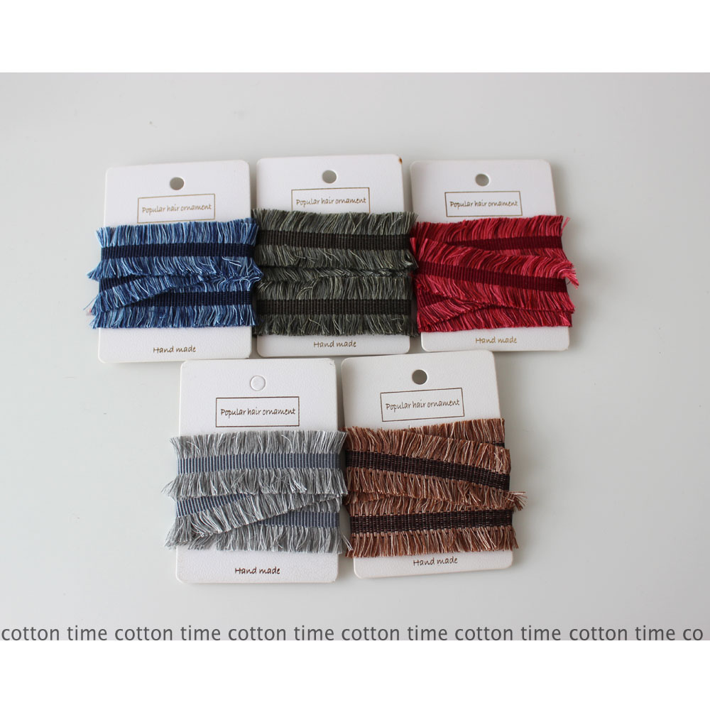 cotton time 3cm 双边须花边 混色须边装饰带优质服装辅料 - 图0