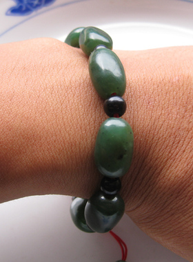 正品和田玉碧玉青玉手链