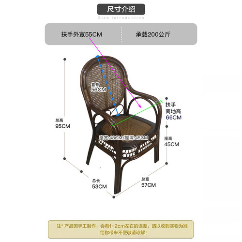 2026新款天然藤编老人休闲藤椅靠背椅真藤阳台椅庭院椅茶桌椅组合 - 图3