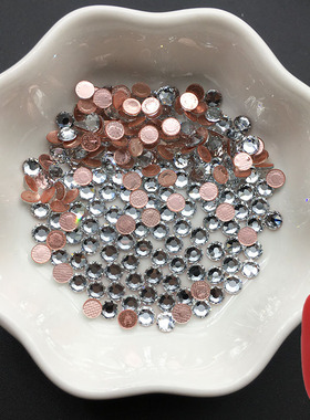 diy玫瑰金彩钻指甲饰品