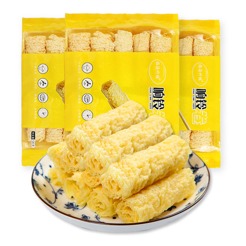 响铃卷油炸响铃腐竹豆皮卷炸豆衣卷三秒铃铃腐皮卷火锅螺蛳粉食材 - 图3