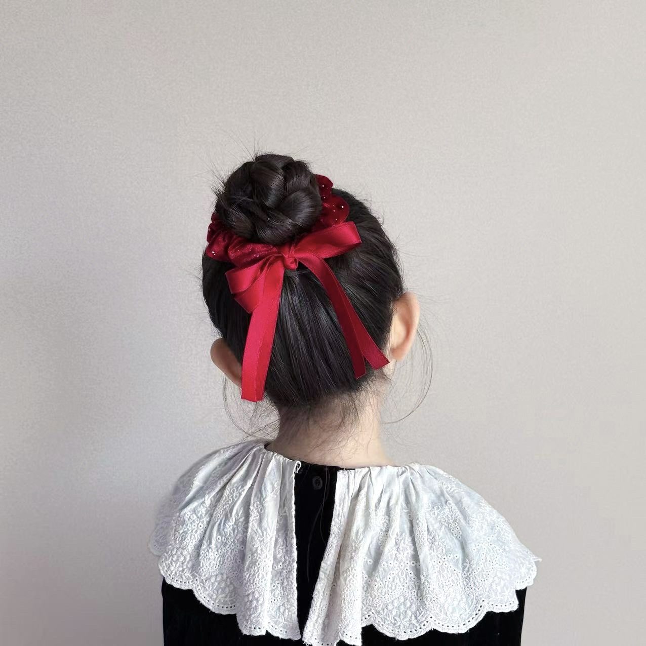 韩版ins新年款丝绒飘带酒红蝴蝶结球球亮片儿童发夹发圈发卡皮筋,淘宝优惠券,粉丝福利购,淘宝优惠卷