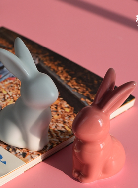 兔子摆件桌面装饰陶瓷伴手礼可爱