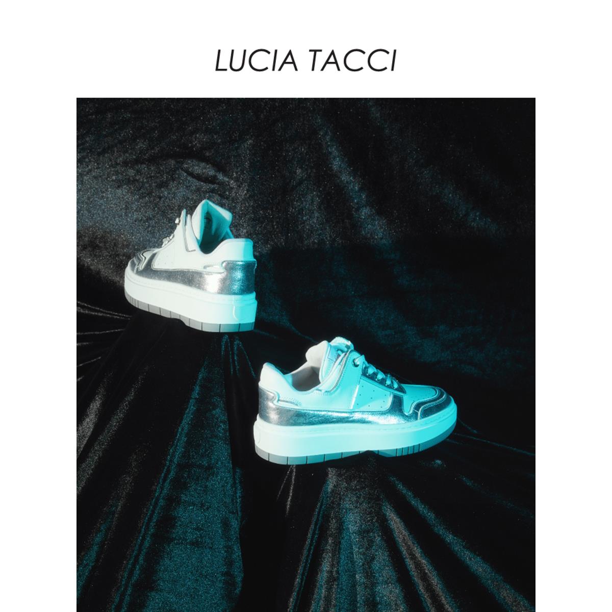 LUCIA TACCI牛皮拼接运动厚底休闲增高板鞋简约单鞋MISSAS买手店 - 图0