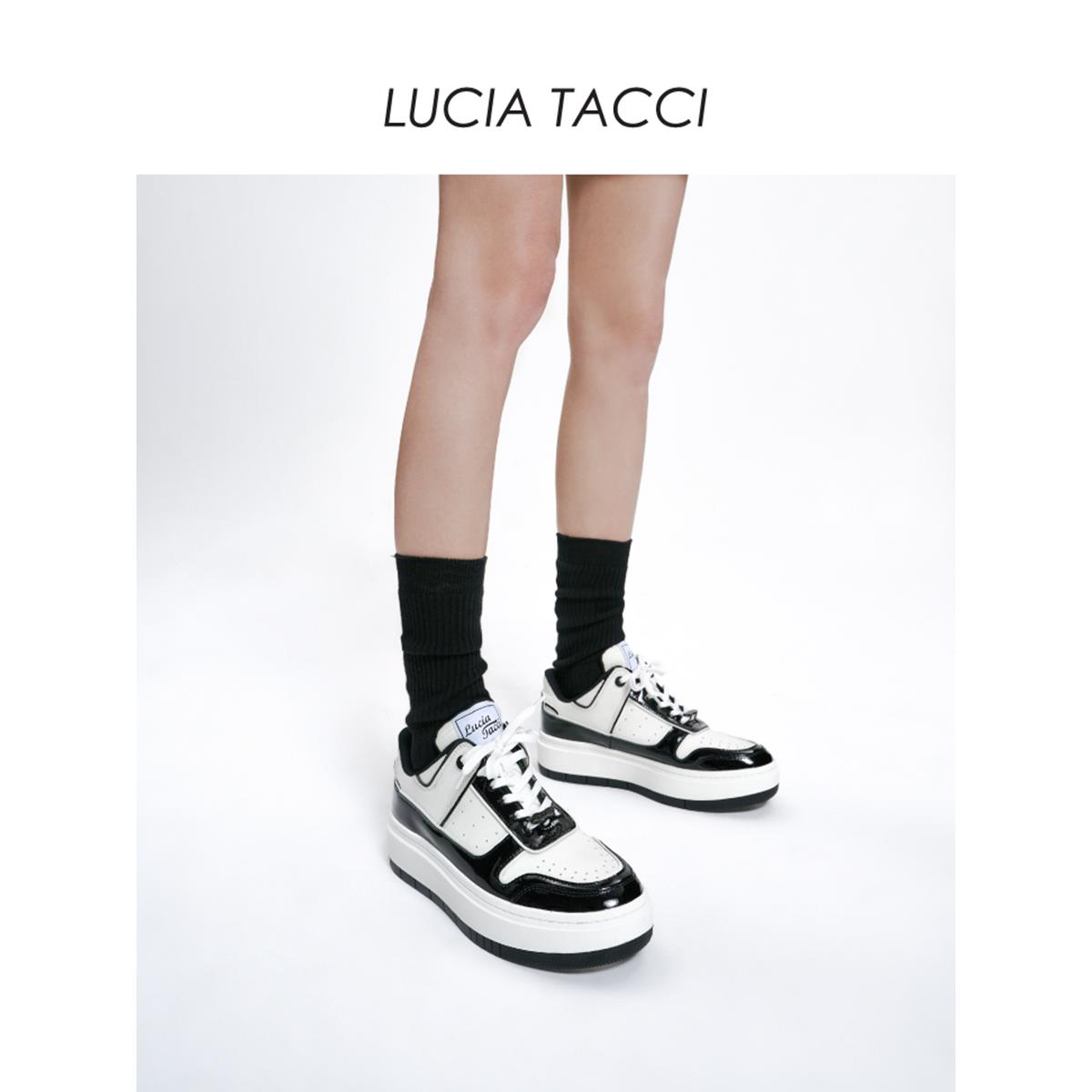 LUCIA TACCI牛皮拼接运动厚底休闲增高板鞋简约单鞋MISSAS买手店 - 图2