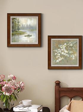 《苹果花》轻法式中古风客厅装饰画组合复古绿色风景小众餐厅挂画