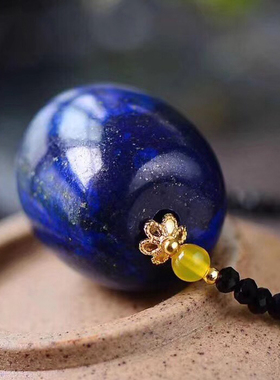 原创转运珠黑色帝王天然青金石