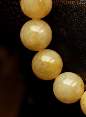 天然手串男女款老黄玉