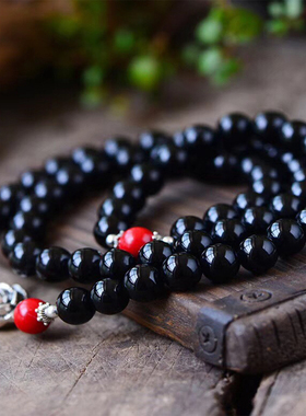 天然多层手串百搭黑玛瑙