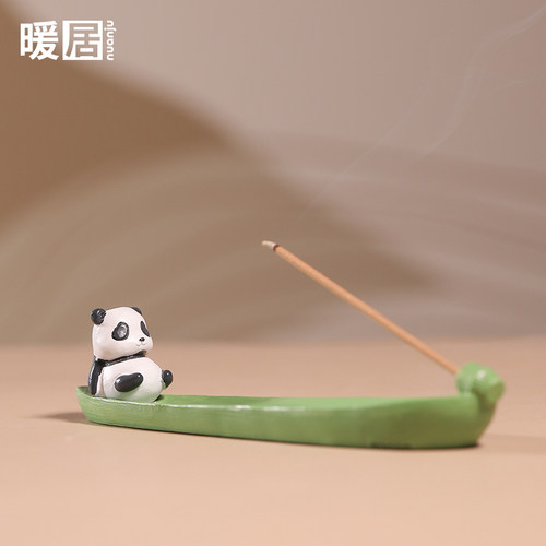 创意卡通日式小香插盘动物兔子香拖香立插香底座熊猫线香底座可爱 - 图0