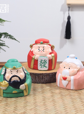 国潮财神关公打工人桌面Q版手办