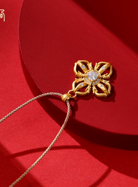 杭州灵隐文创项链 s999银 十字金刚杵项链首饰生日礼物女吊坠饰品