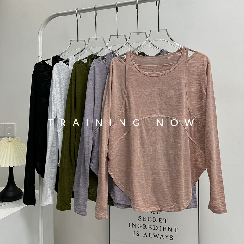 瑜伽服女秋冬季运动上衣宽松透气显瘦长袖户外专业跑步训练健身服,淘宝优惠券,粉丝福利购,淘宝优惠卷