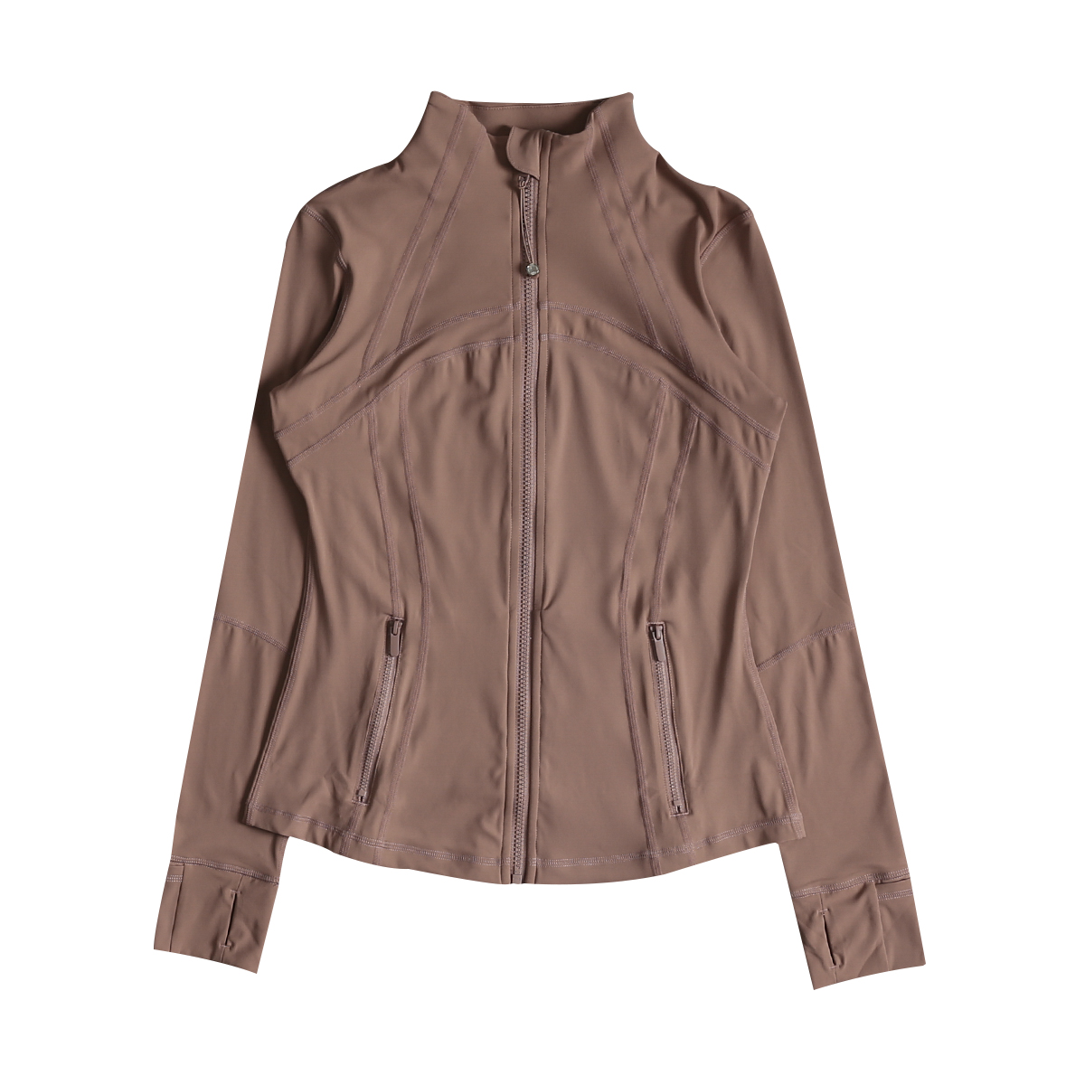 立领修身显瘦瑜伽服长袖运动磨毛外套跑步训练普拉提健身服上衣女 - 图3