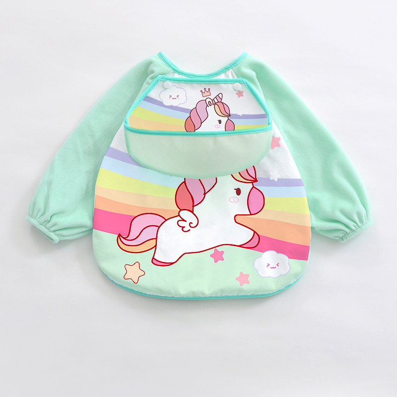 Children's smock, baby eating bib, baby reverse dressing, waterproof and anti-dirty protective clothing, painting protection, spring, autumn and winter models