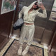 Y2K lazy brushed sweatshirt ແລະ trousers ຊຸດສອງສິ້ນ