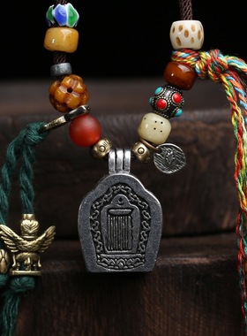 藏民回流——嘎乌盒——内铜擦擦、青稞、经文手工编织，原创设计