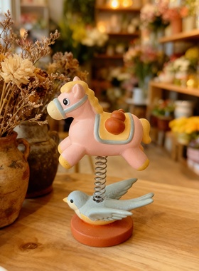 可爱小马卡通动物装饰摆件