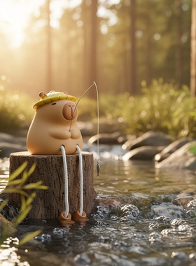 治愈系卡皮巴拉木质包挂摆件