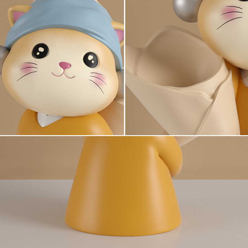 卡通创意艺术猫捧花花瓶摆件客厅插花轻奢电视柜酒柜玄关家居装饰,淘宝优惠券,粉丝福利购,淘宝优惠卷