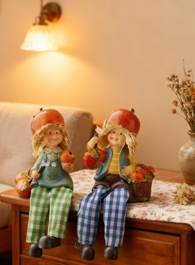 田园南瓜帽女孩树脂收纳摆件