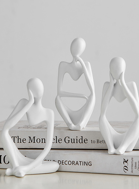 ins风小众抽象人物思考者艺术摆