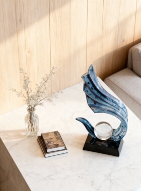 现代轻奢蓝色抽象艺术装饰摆件