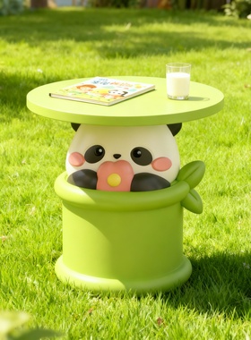 儿童房可爱熊猫造型边几