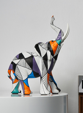【绚丽色彩】炫彩艺术大象摆件