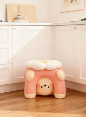 粉色可爱小熊门口换鞋储物凳