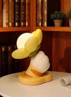 创意花朵树脂台灯卧室客厅摆件