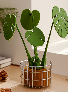 高级感磁吸龟背叶防烫垫仿真绿植