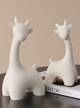 简约情侣鹿摆件高级感