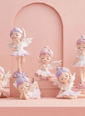 粉色可爱天使桌面摆件公主风