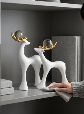 中古风鹿摆件高级感小众创意艺术