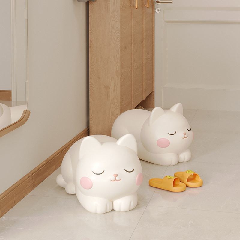 可爱创意猫咪换鞋凳门口家用客厅玄关小凳子卧室矮凳落地装饰摆件,淘宝优惠券,粉丝福利购,淘宝优惠卷