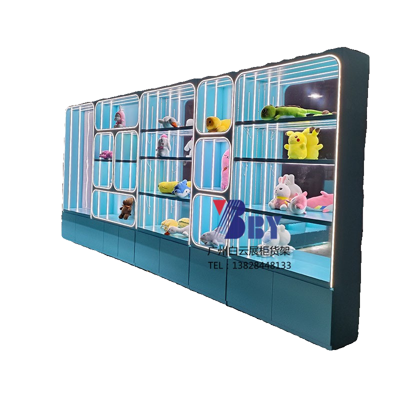 潮玩礼品区展示柜烤漆定制夹娃娃店货架玩具电玩动漫城柜子广州 - 图3