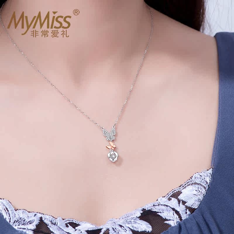 mymiss银项链女短款简约洛奇锁骨链 mymiss项链