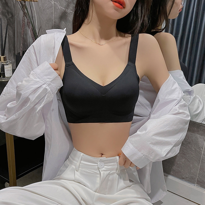 3d果冻条无痕薄款大胸显小胸胸罩 南极人震町文胸