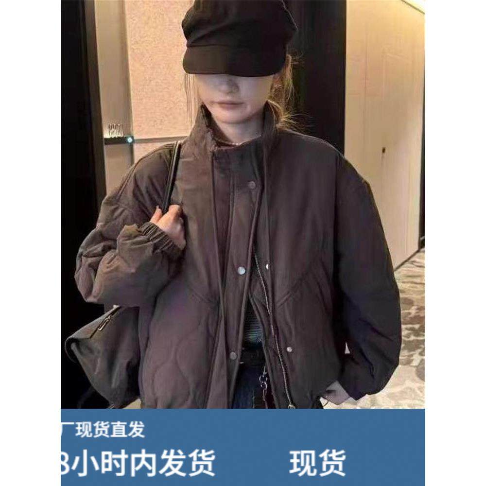 2025秋冬新款立领抽绳休闲棉服女宽松百搭夹棉外套时尚棉袄上衣潮,淘宝优惠券,粉丝福利购,淘宝优惠卷
