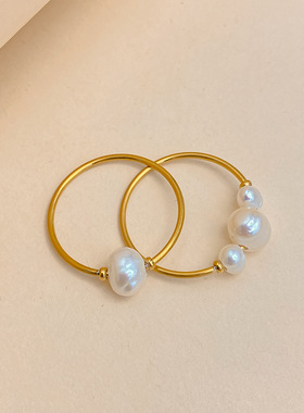 瑞士 Francesca 欧美新款大颗粒淡水珍珠简约戒指2026年轻奢饰品